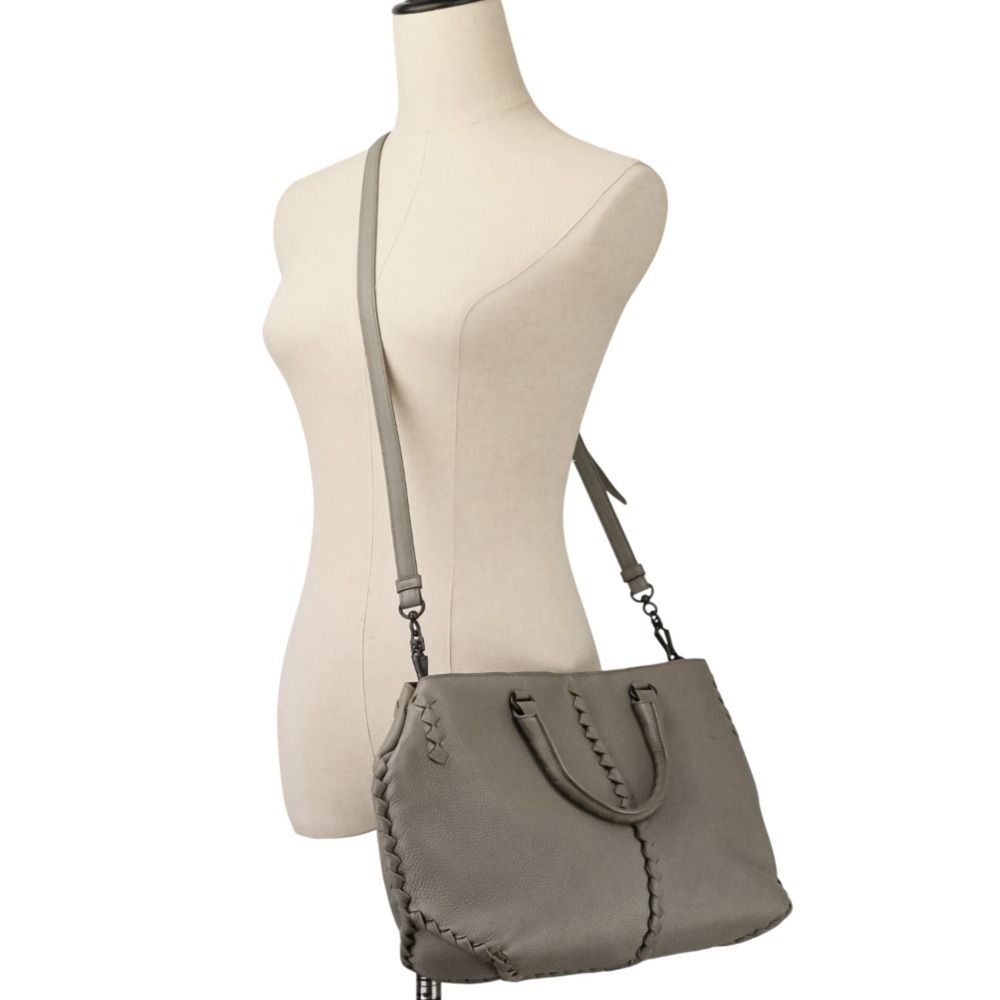 BOTTEGA VENETA Intrecciato 2-way handbag, gray, for women - Picture 9 of 16